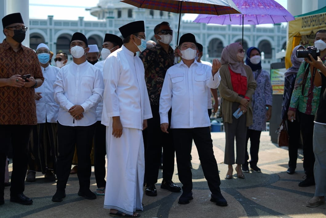 Walikota Pasuruan menyambut kunjungan Menteri Perencanaan Pembangunan Nasional (PPN) Suharso Monoarfa. (Foto: Istimewa) 