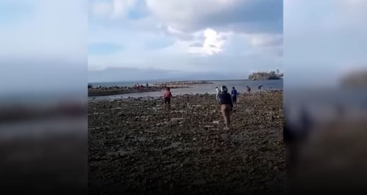 Warga heboh dengan kemunculan pulau baru usai terjangan badai Seroja di Nusa Tenggara Timur (NTT). (Foto: Istimewa)