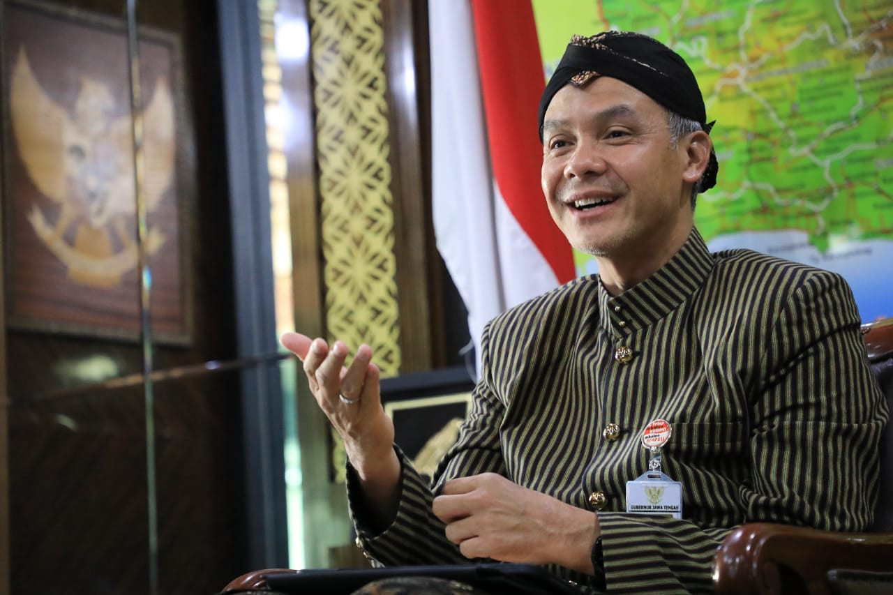 Gubernur Jawa Tengah Ganjar Pranowo mendorong adanya pemanfaatan sumber-sumber energi-energi baru terbarukan (EBT) dalam peringatan Hari Bumi, Kamis 22 April 2021.. (Foto: Istimewa)