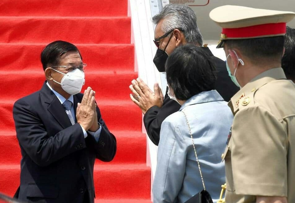 Panglima Militer Myanmar Jenderal Min Aung Hlain tiba di Jakarta. (Foto: Setpres)