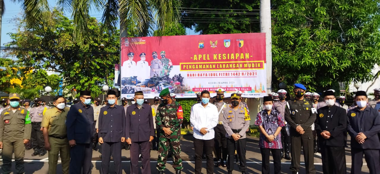 Seluruh Forkopimda Kota Kediri siap amankan wilayahnya selama lebaran 2021. (Foto: Fendi/Ngopibareng.id)