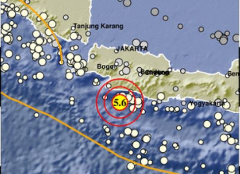 Pusat gempa di Sukabumi. (Foto: BMKG)