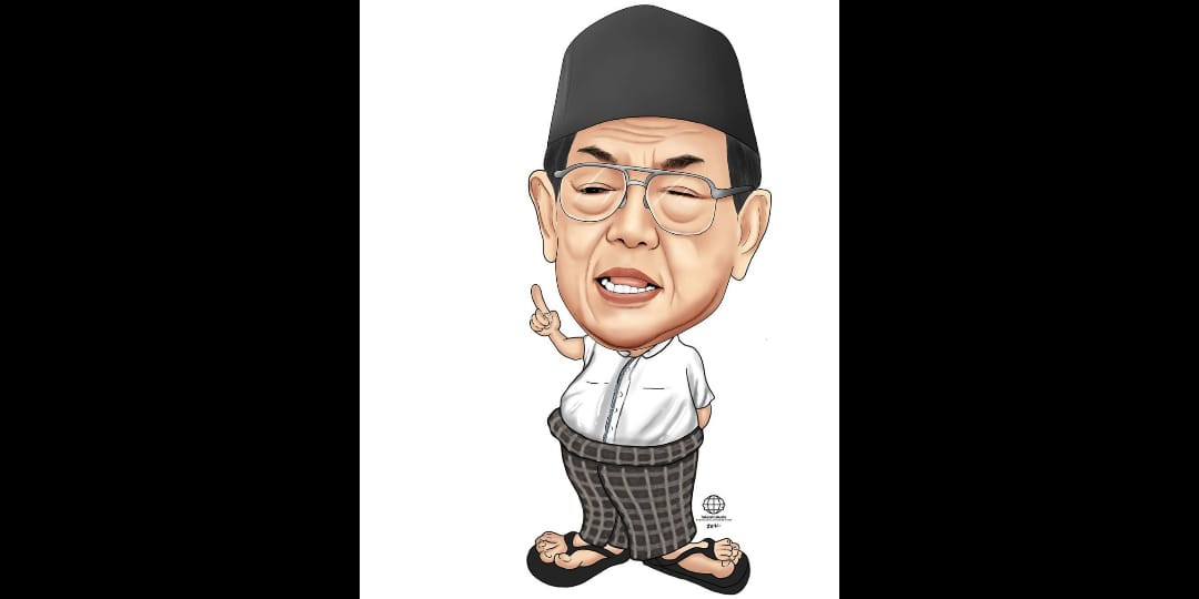 Gus Dur, dalam ilustrasi humor.