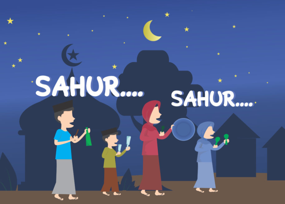 Tradisi membangunkan sahur di beberapa negara di kawasan Asia Selatan. (Ilustrasi: Qazwa.id)