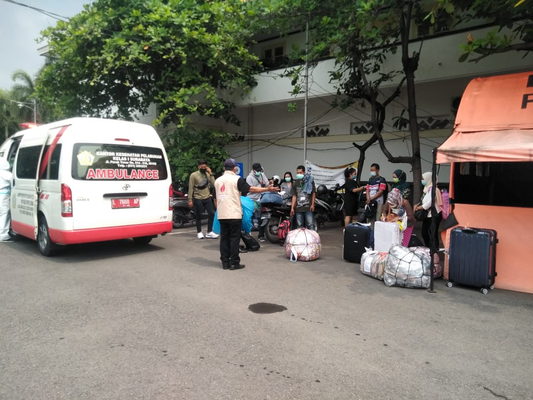 Kedatangan pekerja migran di RSLI. (Foto: Istimewa)