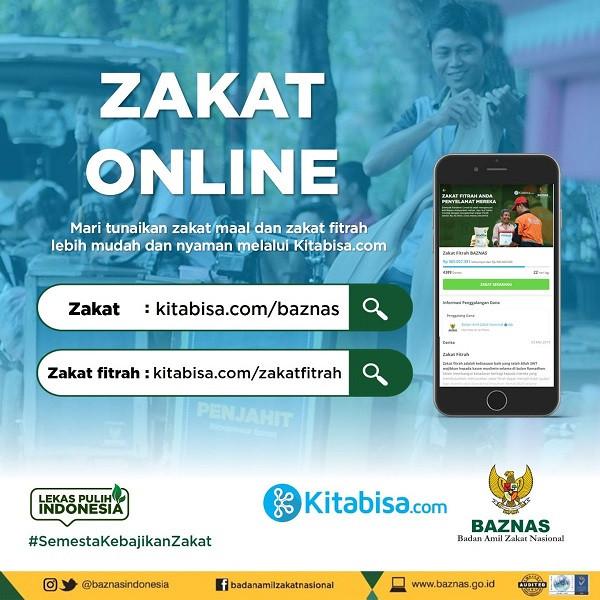 Aplikasi zakat online Kitabisa. (Foto: Tangkapan layar)