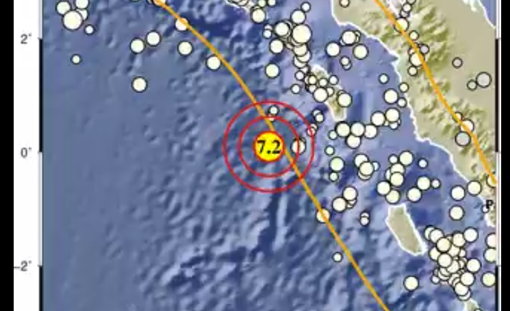 Titik sumber gempa di Nias Barat. (Foto: Twitter BMKG)