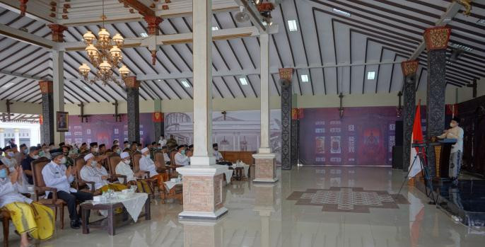 Bupati Pasuruan menggelar halal bihahal dengan penerapan protokol yang ketat. (Foto: Dok Pasuruan)