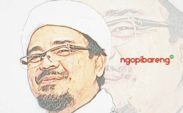 Ilustrasi Rizieq Shihab. (Grafis: Fa Vidhi/Ngopibareng.id)