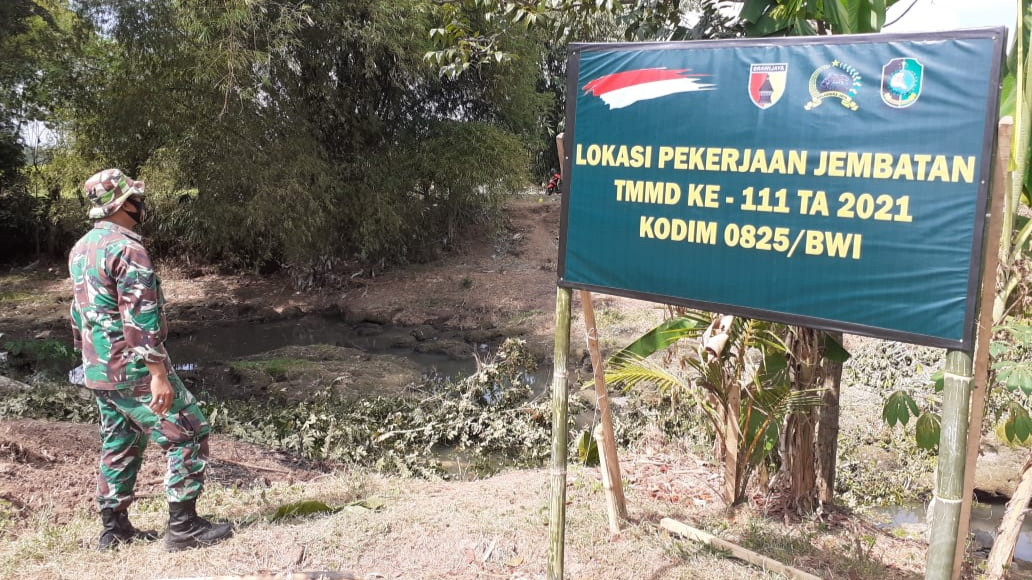 Lokasi TMMD ke-111 di Desa Kebaman, Kecamatan Srono, Banyuwangi. Pada TMMD tahun ini akan dibangun sebuah jbatan yang menghubungkan Desa Kebaman, Srono dengan Desa Sarimulyo, Kexamatan Cluring (foto:istimewa)