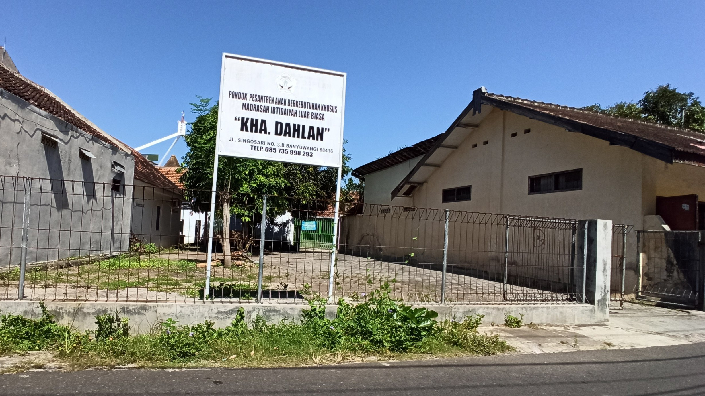 Lokasi pondok pesantren KHA Dahlan. Pondok pesantren ini khusus melayani anak berkebutuhan khusus. (Foto: Muh Hujaini/Ngopibareng.id)