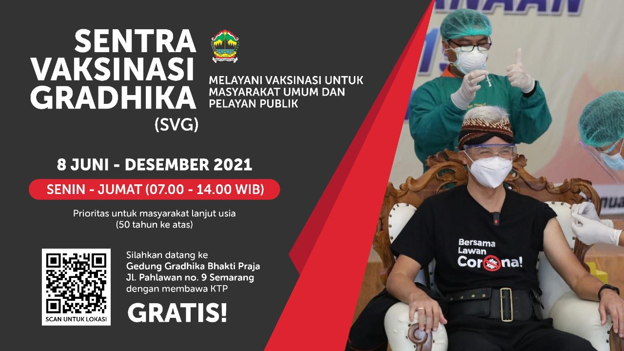 Sentra Vaksinasi Gradhika (SVG) mulai 8 Juni hingga Desember 2021. (Foto: Istimewa)