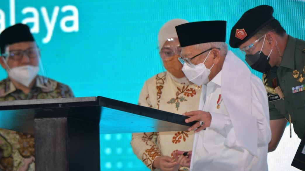 Wapres KH Ma'ruf Amin resmikan BLK komunitas di Ponpes Cipasung Jabar (,foto:Setwapres)