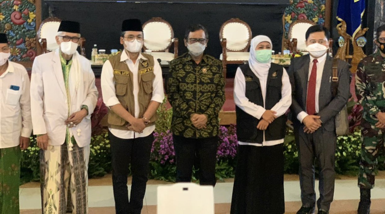 Menteri Koordinator Bidang Politik, Hukum dan Keamanan (Menkopolhukam) RI Mahfud MD, ketika berkunjung ke Bangkalan (Foto: Dok. Humas Pemprov Jatim)