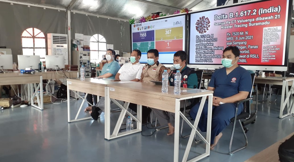 Para dokter yang menangani pasien di RSLI menggelar konferensi pers, Sabtu 19 Juni 2021. (Foto: Istimewa)