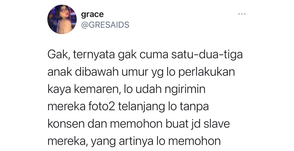 Postingang yang membuka adanya pelecehan seksual anak, yang dilakukan pegawai kedai kopi di Surabaya (Foto: @GRESAIDS)