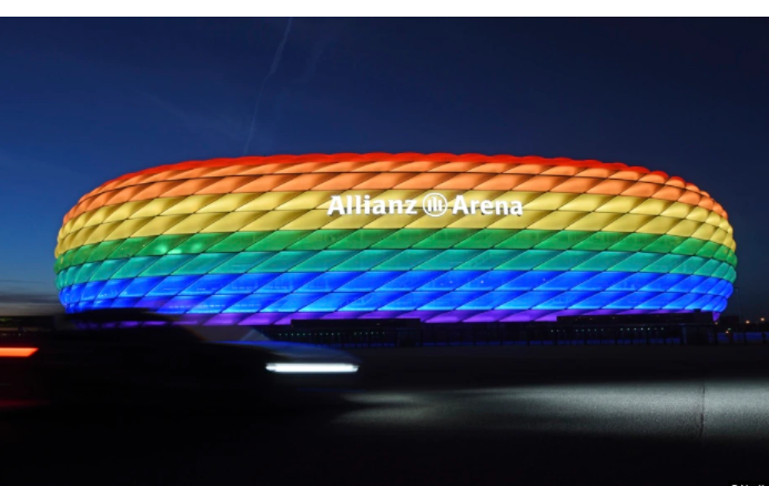 Perang LGBT di Stadion Allianz Arena diduga akan terjadi pada laga Jerman Vs Hongaria, di Euro 2020, Kamis dini hari. (Foto: refrl.org)