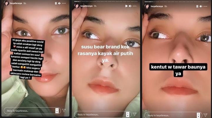 Selebgram Tasya Farasya mengumumkan dirinya positif Covid-19. (Foto: Instagram)