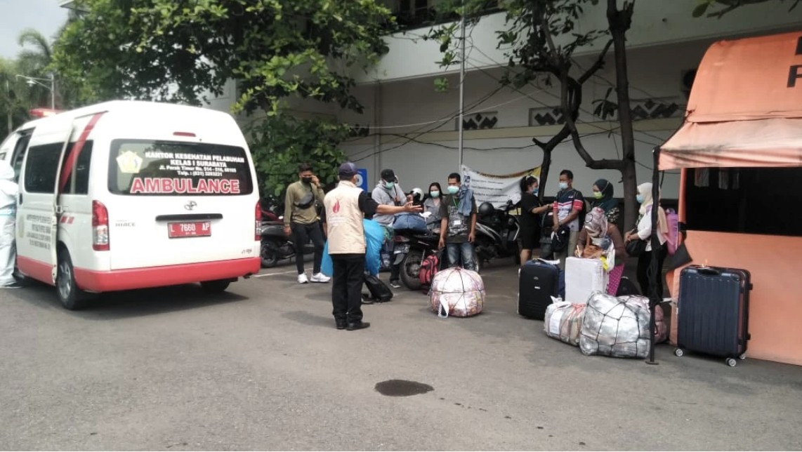 Kedatangan pekerja migran di RSLI. (Foto: Istimewa)