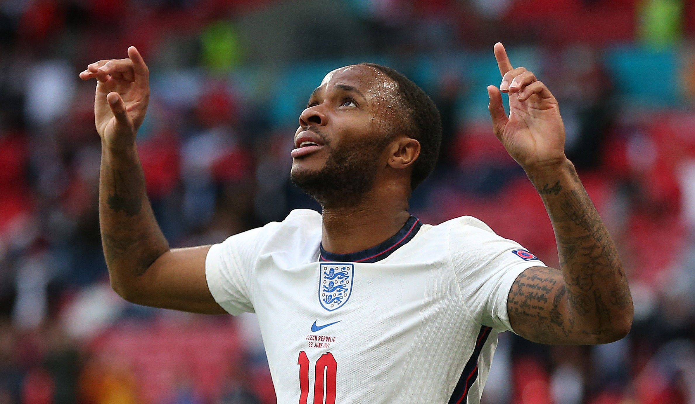 Raheem Sterling menjadi andalan Inggris saat melawan Ukraina. (Foto: Twitter/@EURO2020).