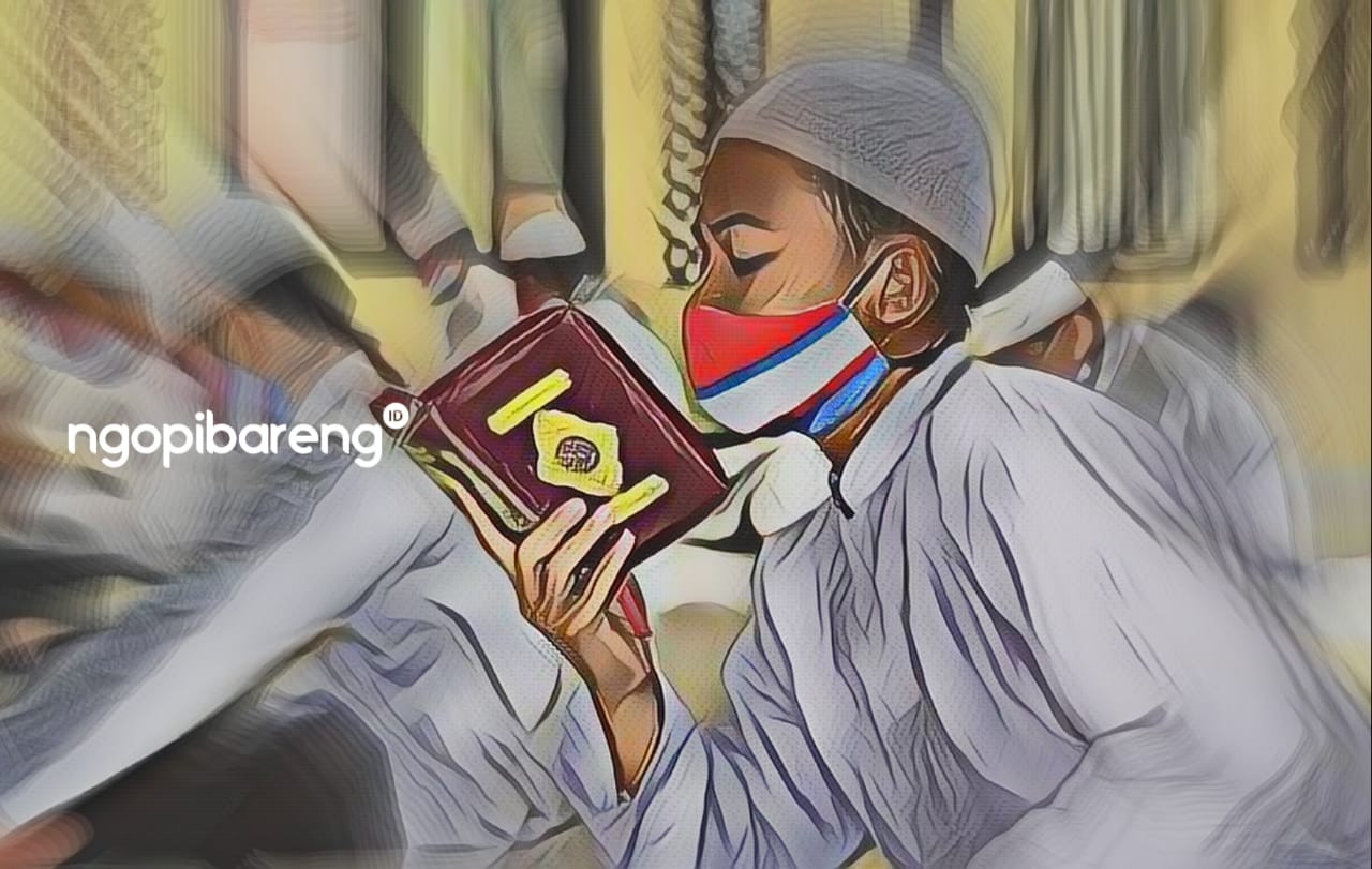 Ilustrasi santri di pondok pesantren atau ponpes. (Grafis: Fa Vidhi/Ngopibareng.id)