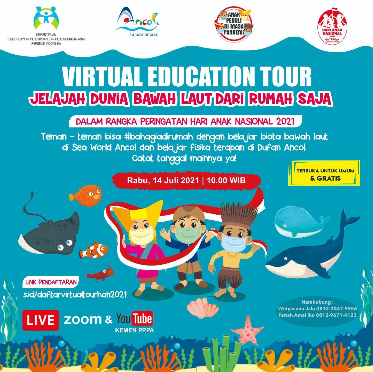 Virtual Education Tour digelar dalam rangka peringatan Hari Anak Nasional 2021. (Grafis: Kemen PPPA)