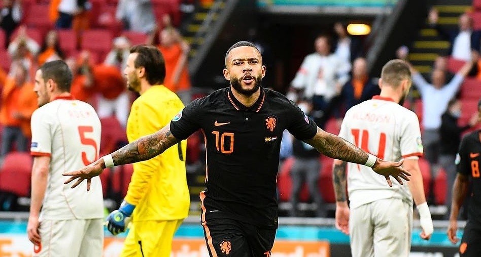 Memphis Depay saat tampil bersama timnas Belanda di Euro 2020. (Foto: Twitter/@Memphis)