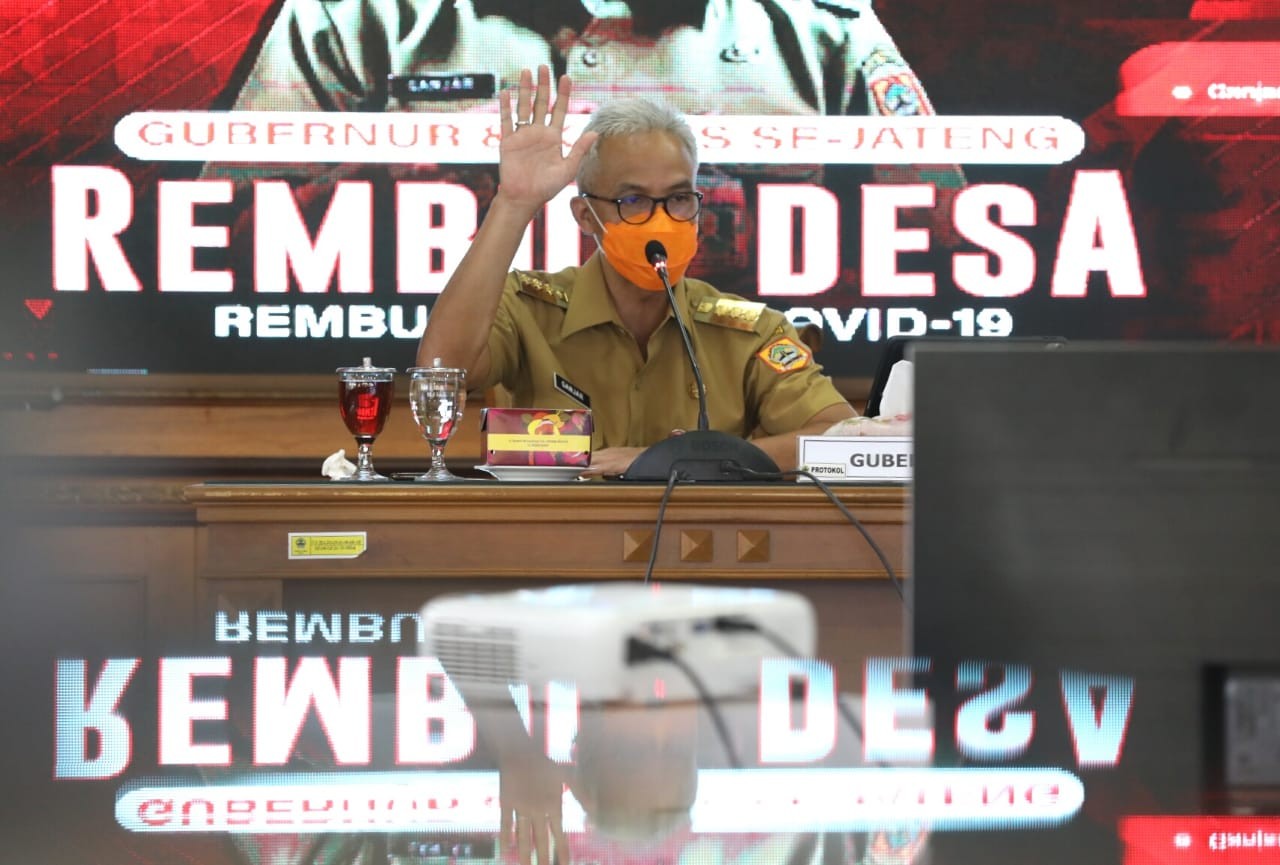 Gubernur Jawa Tengah, Ganjar Pranowo menyampaikan trobosan bertajuk Rembug Desa setelah sukses dengan Jogo Tonggo. (Foto: Istimewa)