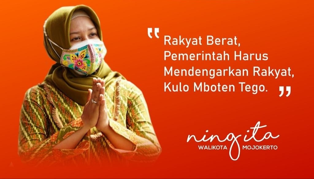 Slogan Walikota Mojokerto yang beredar di Medsos.(Foto: Istimewa)