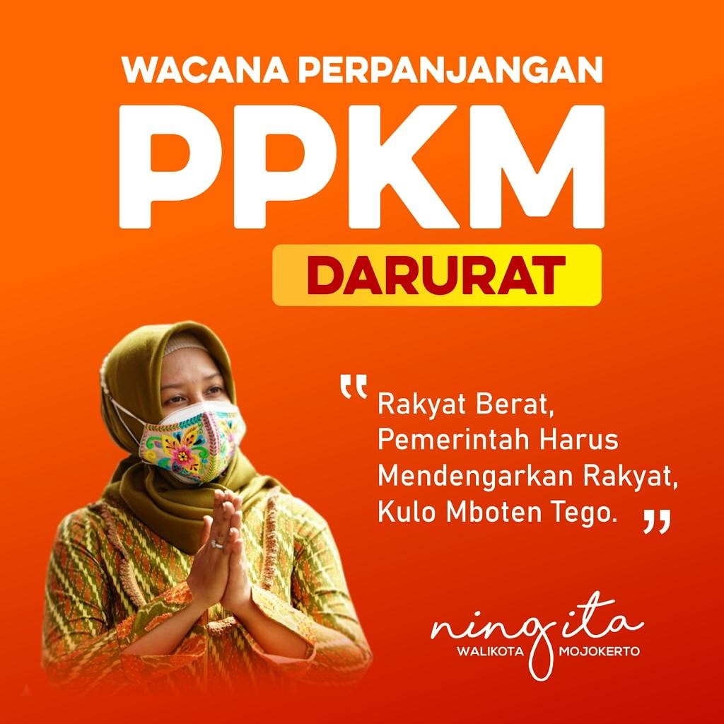 Slogan Wali Kota Mojokerto yang beredar di Medsos.(foto istimewa)