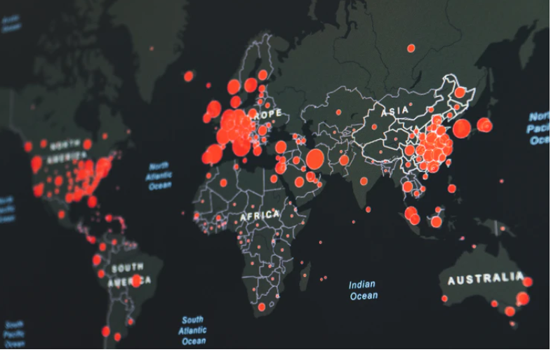 Ilustrasi sebaran Covid-19 di dunia. (Foto: unsplash.com)