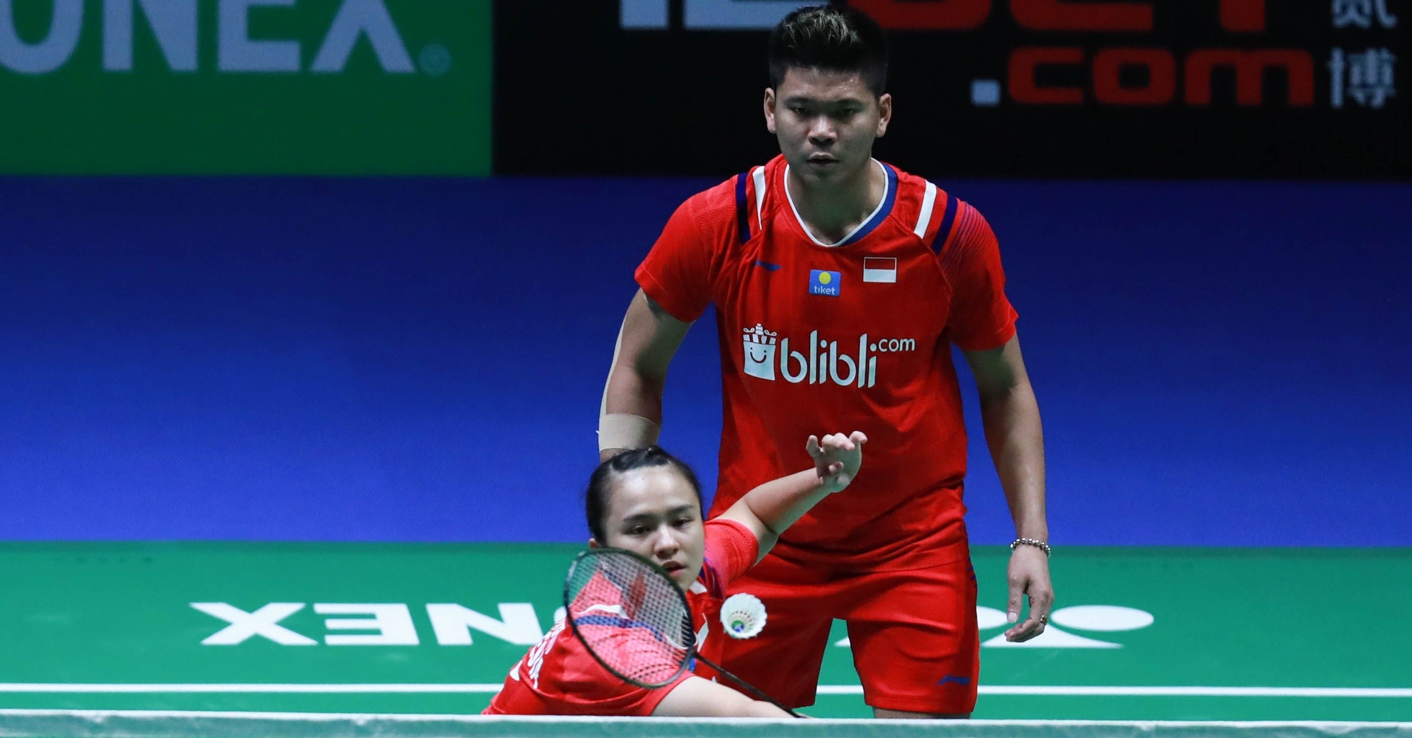 Ganda Campuran Indonesia Praveen Jordan-Melati Daeva Oktavianti kembali meraih kemenangan keduanya di babak penyisihan Grup C Olimpiade Tokyo 2020. (Foto: Badminton Indonesia)