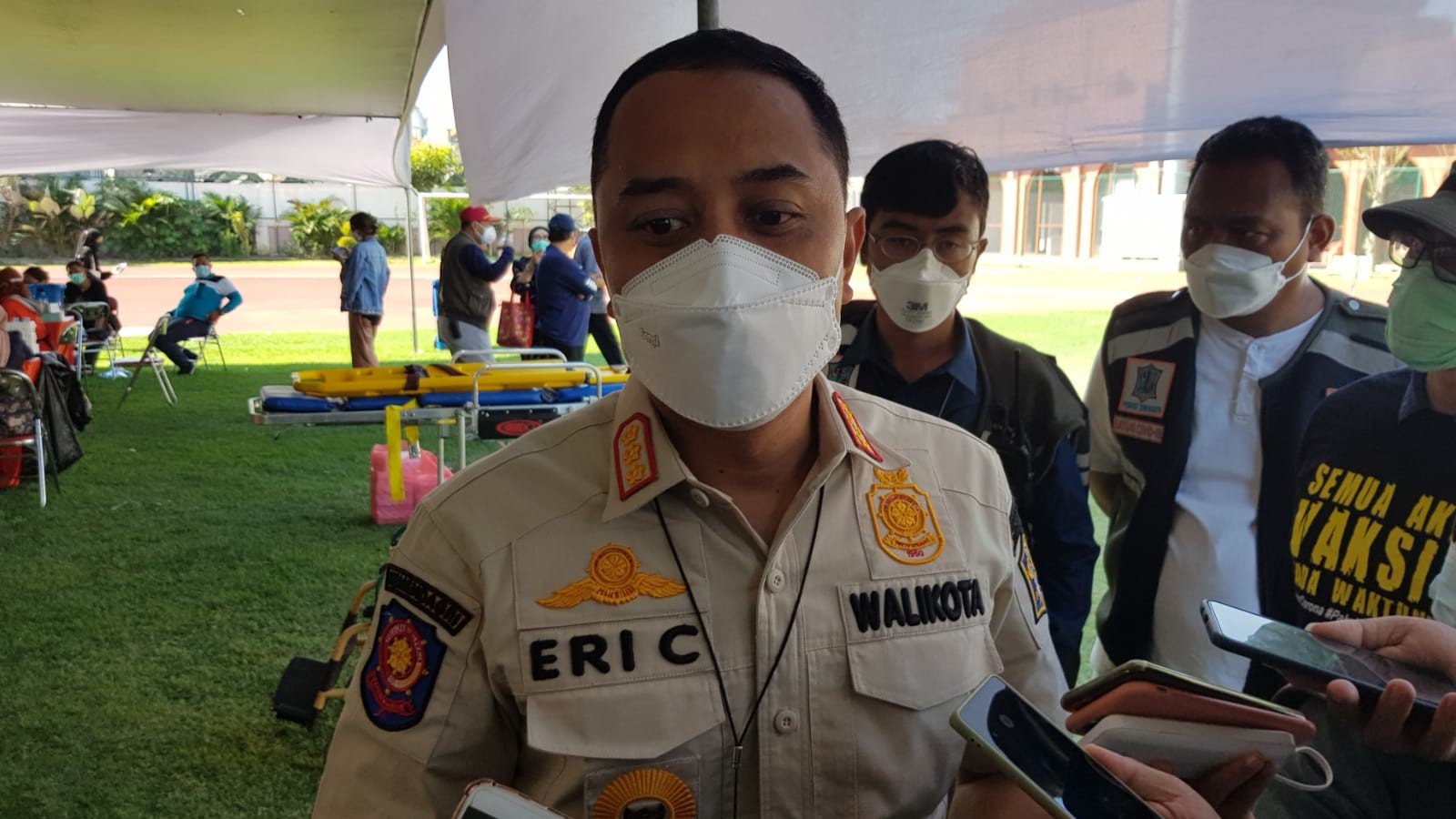 Walikota Surabaya, Eri Cahyadi saat ditemui di Lapangan Thor, Surabaya, Kamis 29 Juli 2021. (Foto: Fariz Yarbo/Ngopibareng.id)