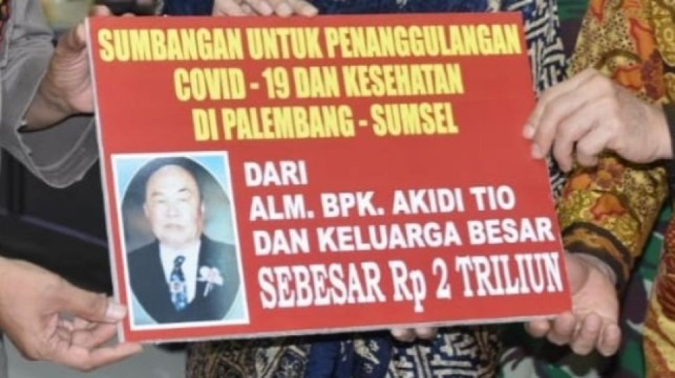 Prank sumbangan keluarga Akidi Tio senilai Rp2 triliun. (Foto: Istimewa)