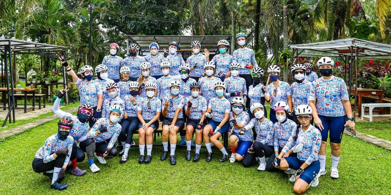 Velocity Jakarta, komunitas gowes yang angotanya khusus perempuan berbagai latar belakang. (Foto: Istimewa)