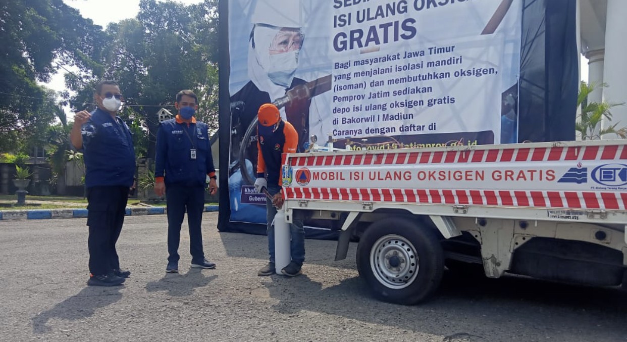 Mobil pengantar oksigen milik Pemprov Jatim (Foto: Dokumentasi Humas Pemprov Jatim)