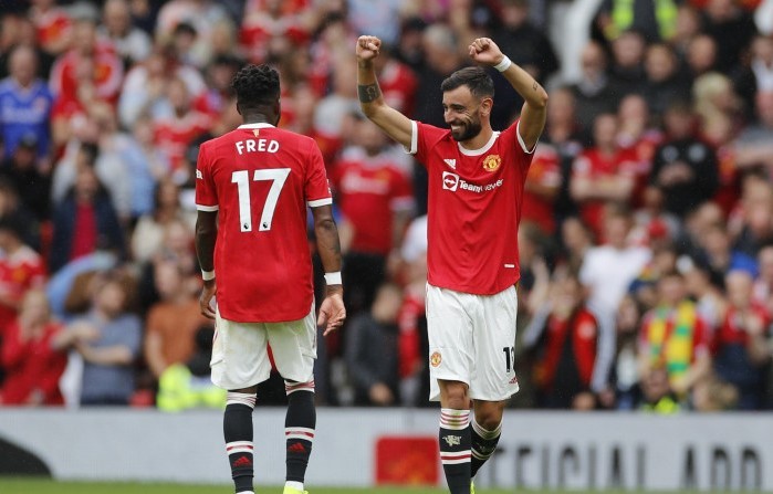 Hat-trick Bruno Fernandes warnai pesta gol Manchester United ke gawang Leeds pada pekan pertama Liga Inggris musim 2021-2022. (Foto: Ant)