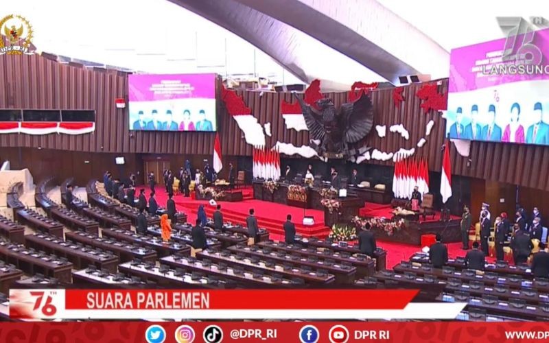 Suasana Sidang Tahunan MPR, Senin 16 Agustus 2021. (Foto: YouTube DPR)