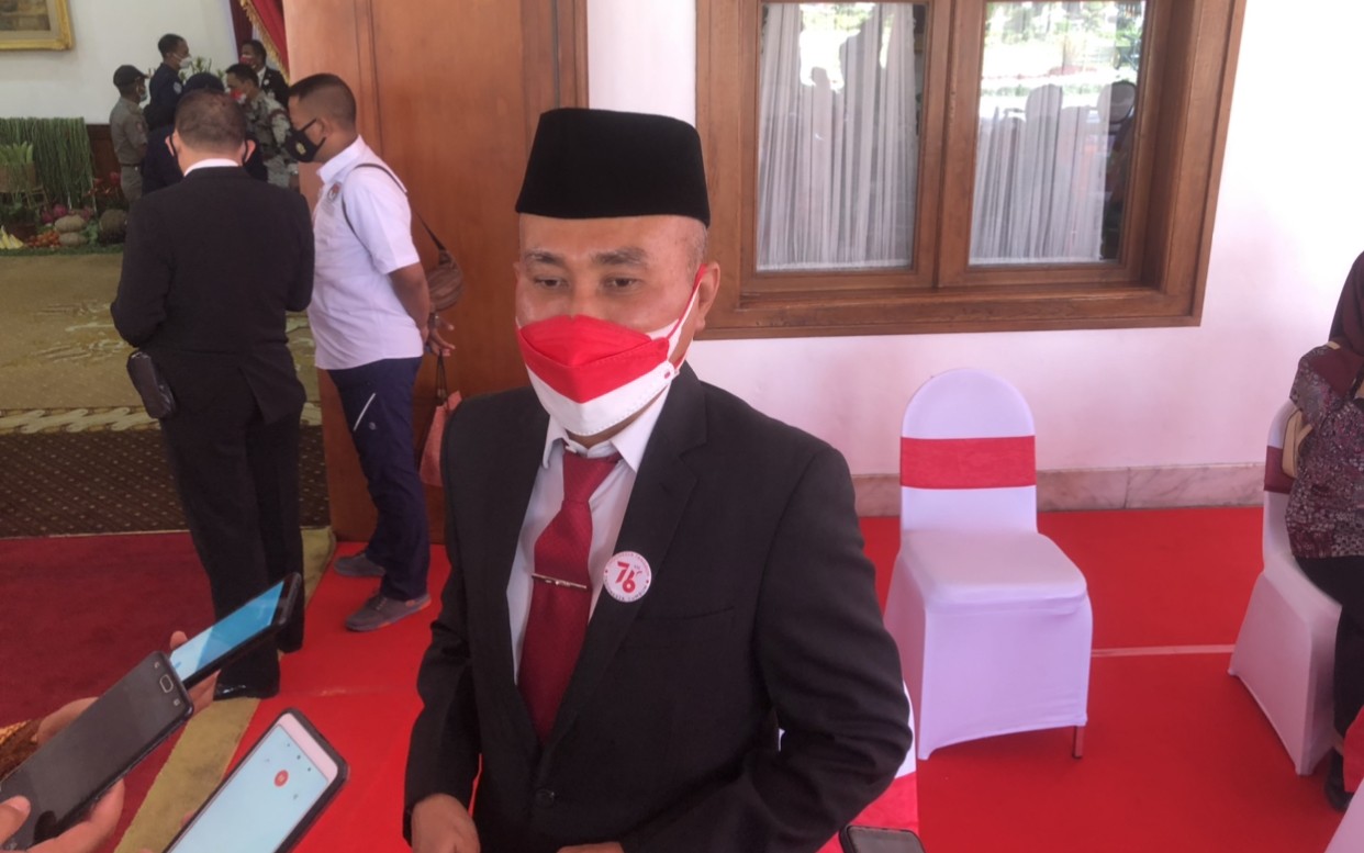 Kepala Disdik Jatim, Wahid Wahyudi, usai upacara HUT RI ke-76 di Gedung Negara Grahadia (Foto: Andhi Dwi/Ngopibareng.id)