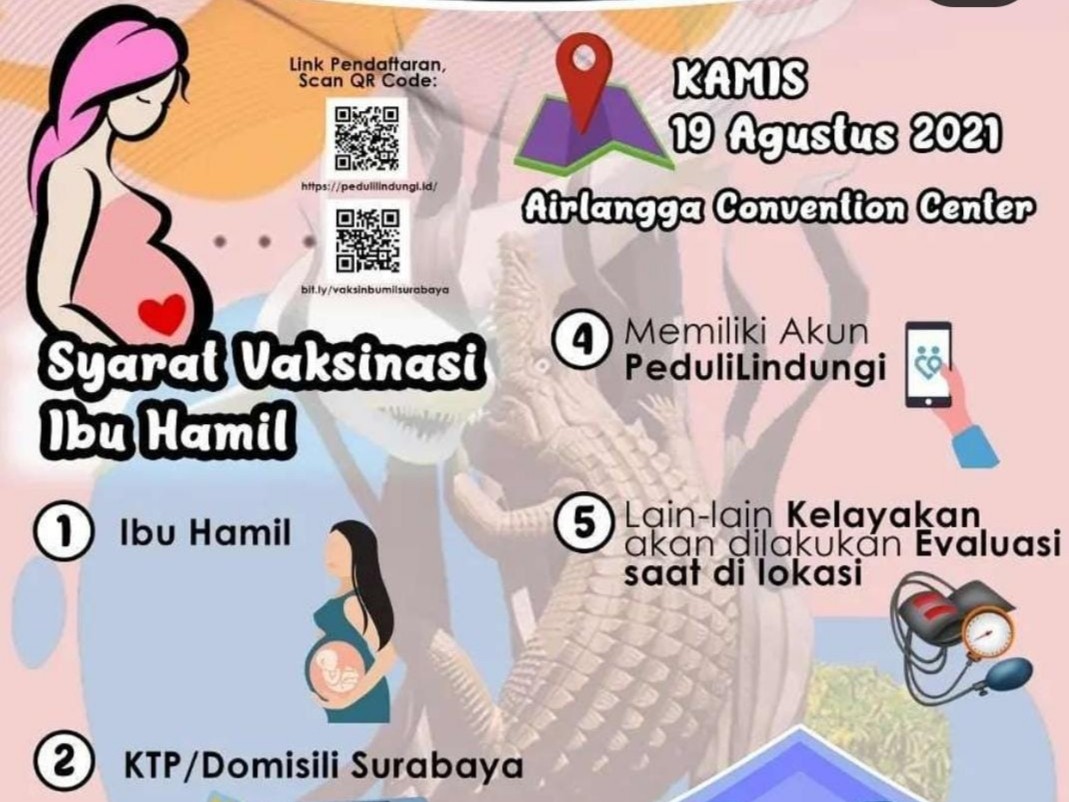 Syarat dan ketentuan vaksinasi Covid-19 untuk ibu hamil di Surabaya. (Grafis: Istimewa)