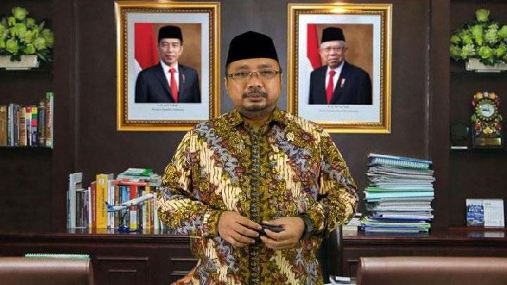 Menteri Agama Yaqut Cholil Qoumas, menyebut menghina simbol agama adalah tindak pidana. (Foto: Antara)