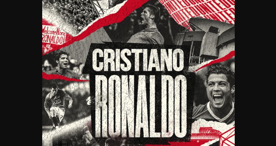 Ilustrasi Cristiano Ronaldo di akun Twitter resmi Manchester United. (Foto: Tangkapan layar)