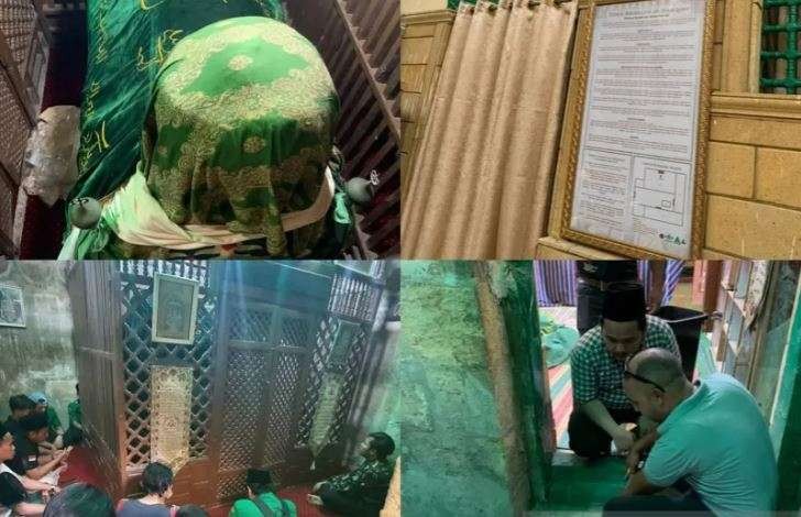 Sejumlah dokumentasi program renovasi makam ulama oleh PC GP Ansor Mesir. (Foto: PC GP Ansor Mesir)