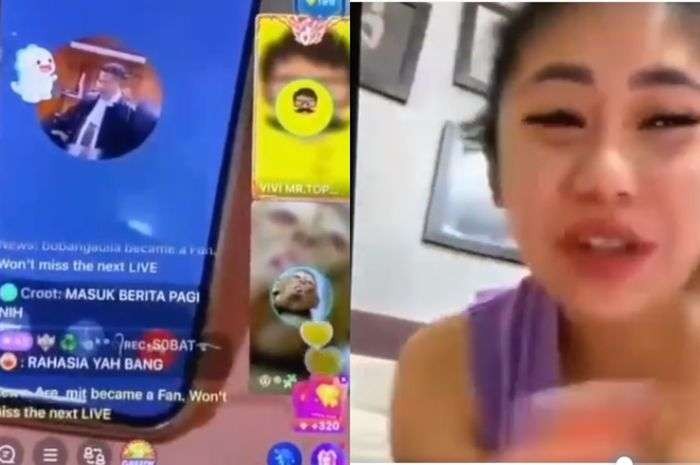 Ayu Thalia yang melaporkan anak Basuki Tjahaja Purnama atau Ahok, Nicholas Sean Purnama, atas dugaan penganiayaan, diduga melakukan live Bigo bareng pengacara Hotman Paris. Obrolan mereka viral "daging ketemu daging". (Foto: Istimewa)