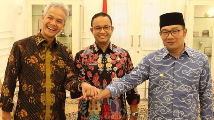 Ganjar Pranowo pose bersama Anies Baswedan dan Ridwan Kamil. (Foto: Instagram)