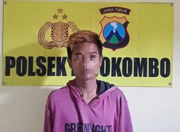 Tersangka SR diamankan di Mapolsek Ledokombo (Foto:Istimewa)