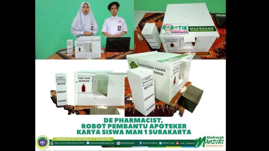 De Pharmacist, robot karya siswa Madrasah Aliyah Negeri (MAN) 1 Surakarta. (Foto: Kemenag)