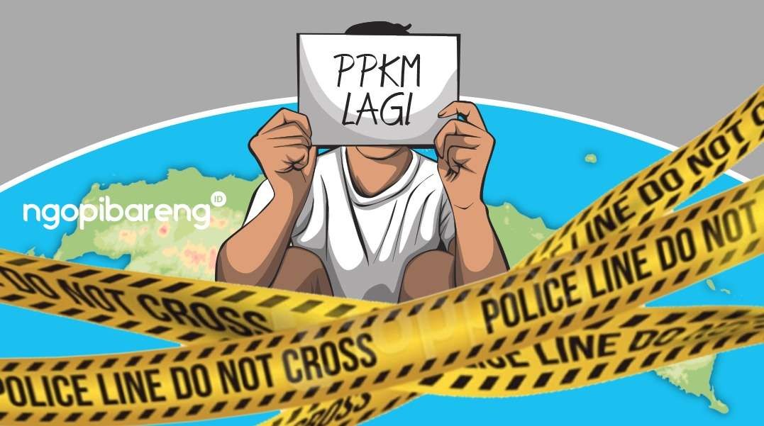 Ilustrasi Pemberlakuan Pembatasan Kegiatan Masyarakat (PPKM) diperpanjang hingga 20 September 2021. (Grafis: Fa Vidhi/Ngopibareng.id)