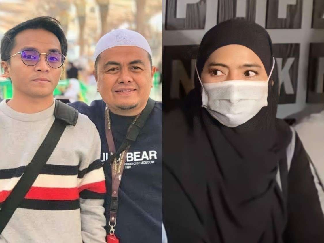 Ilustrasi Taqy Maliq bersama ayahnya, Mansyardin Maliq (kiri), dan Marlina Octoria, istri siri Mansyardin Malik. (Foto: Istimewa)