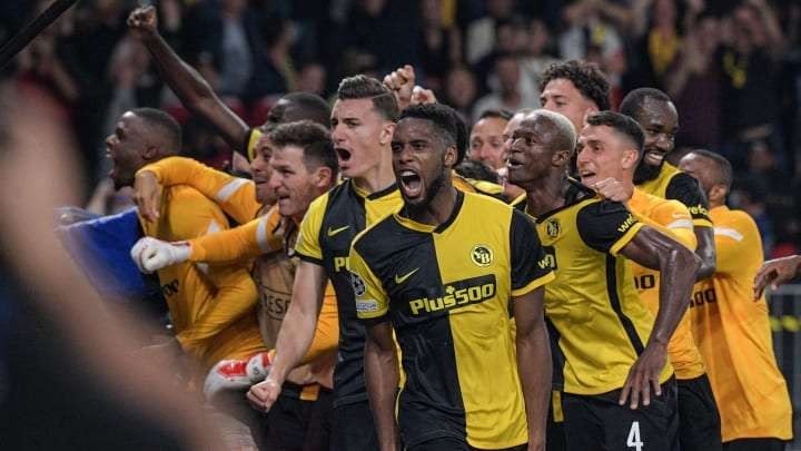 Selebrasi Young Boys usai taklukkan Manchester United. (Foto: Istimewa)